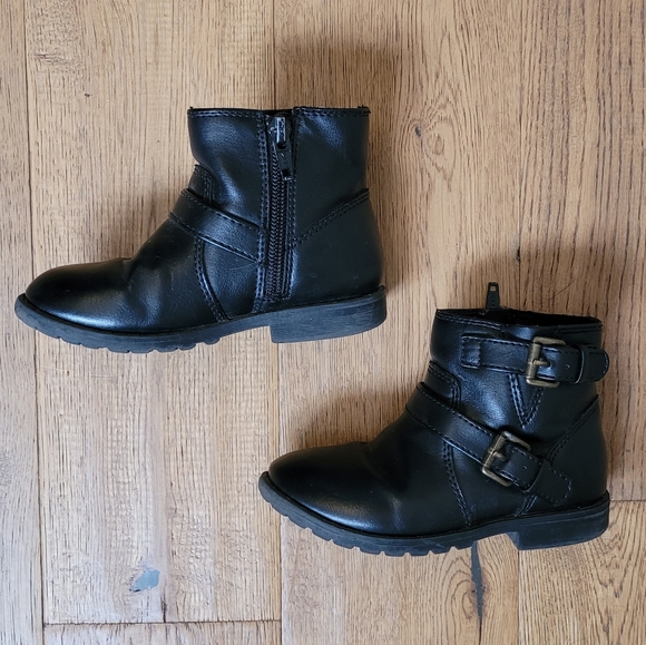 T8 Black Moto Combat Boots - Picture 5 of 6